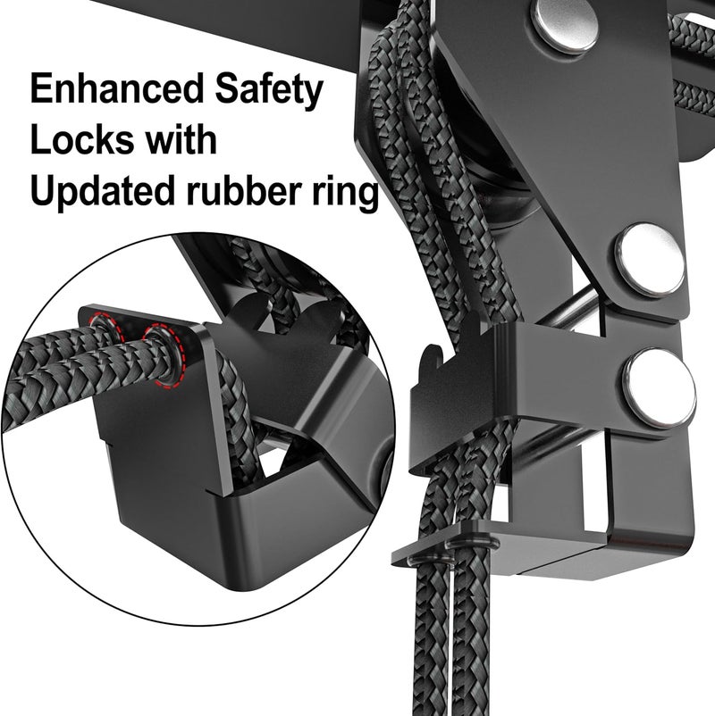 TRUSOON Ceiling Kayak Hoist, Heavy Duty Kayak Pulley System for Garage, Hold Up to 150 lbs Capacity, Canoe Garage Lift Storage System, Fit 10-14 Foot Ceilings, Black - Image 3